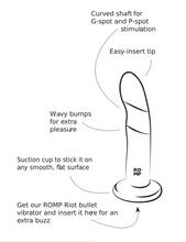 Load image into Gallery viewer, Romp Piccolo Dildo - G Spot and P Spot - Harness Compatible
