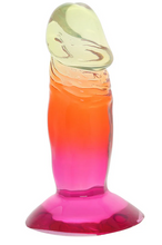 Load image into Gallery viewer, Crystal Jellies 4.5 Inch Classic Dildo in Rainbow